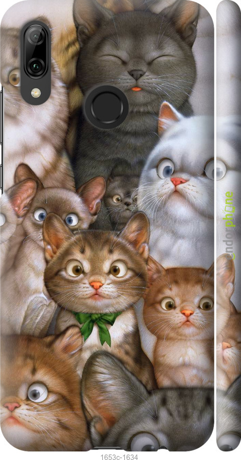 

3D пластиковий матовий чохол "Коти" для Huawei P Smart 2019