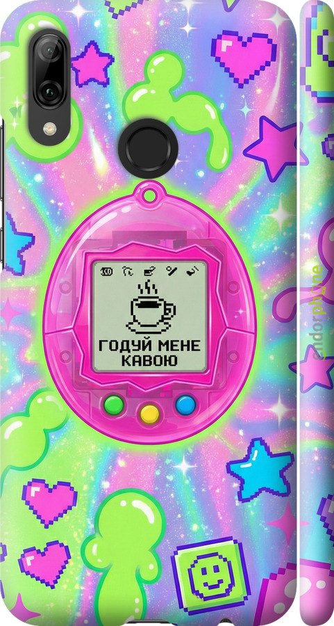 3D пластиковый матовый чехол Y2K Aesthetic Retro Pet: Годуй мене кавою для Huawei P Smart 2019 - 6784m-1634 изображение 