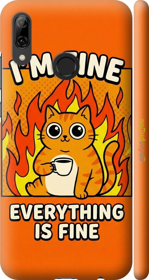 3D пластиковый матовый чехол Funny Cat для Huawei P Smart 2019 - 6786m-1634 изображение 