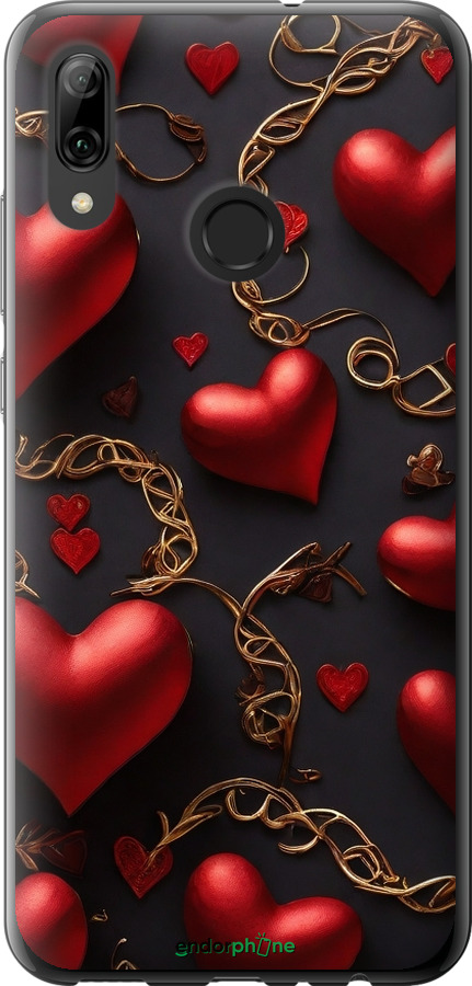 2D пластиковый чехол Сердечки для Huawei P Smart 2019 - 5831t-1634 изображение 