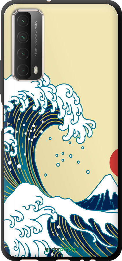 

TPU preto Capa "Ondas Japonesas" para Huawei P Smart 2021, Branco