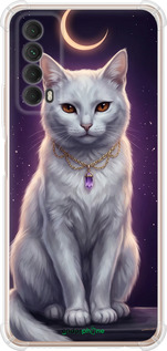 Силіконовий протиударний с посиленими кутами чехол Mystic White Cat Gothic Dark Purple Gold для Huawei P Smart 2021 - 6805sp-2100 изображение 