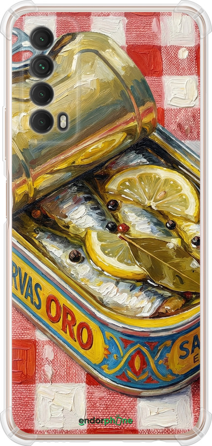 Силикон с усиленными углами чехол Vintage Sardine Tin Phone для Huawei P Smart 2021 - 6772sp-2100 изображение 