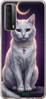 Силиконовый чехол Mystic White Cat Gothic Dark Purple Gold для Huawei P Smart 2021 - 6805u-2100 изображение 