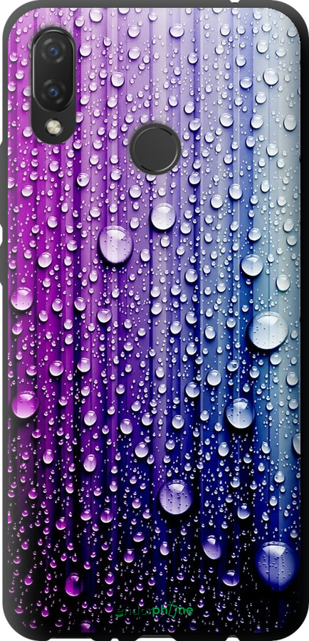 

TPU чорний чохол "Краплини води" для Huawei Nova 3i, Синій