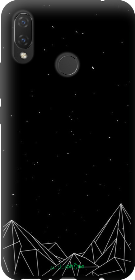 TPU чехол Черно белые абстрактные горы для Huawei Nova 3i - 6437b-1541 изображение 