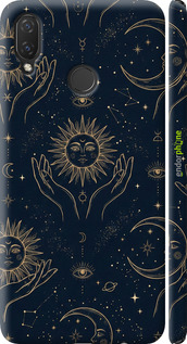 3D пластиковый матовый чехол Celestial Harmony: Sun & Moon Gold Mystic Pattern для Huawei Nova 3i - 6778m-1541 изображение 