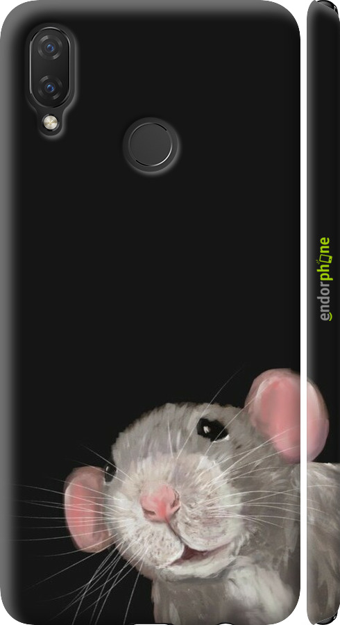 3D пластиковый матовый чехол The Peeking Rat для Huawei P Smart Plus - 6442m-1555 изображение 