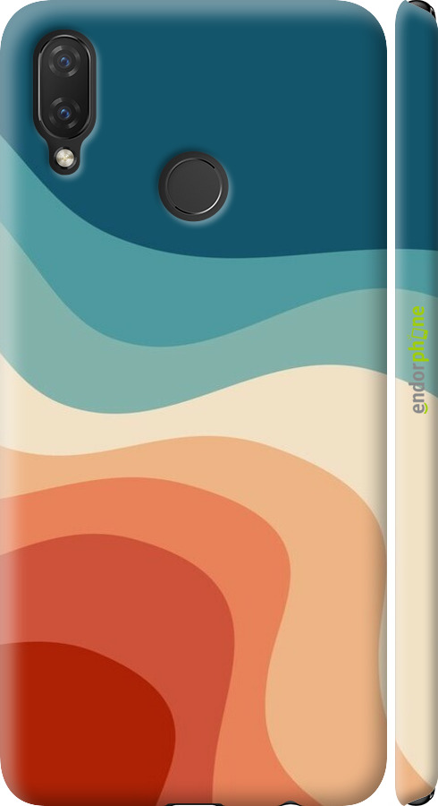 3D пластиковий матовий чехол У стилі ретро з хвилями для Huawei P Smart Plus - 6531m-1555 изображение 