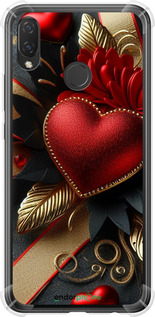 Силіконовий протиударний с посиленими кутами чехол Сердечки v2 для Huawei P Smart Plus - 5832sp-1555 изображение 