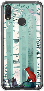 Силикон с усиленными углами чехол Лис в зелёном лесу для Huawei P Smart Plus - 6547sp-1555 изображение 
