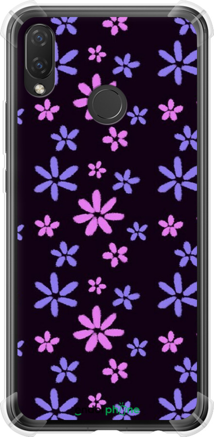 Силикон с усиленными углами чехол с  цветами для Huawei P Smart Plus - 6258sp-1555 изображение 