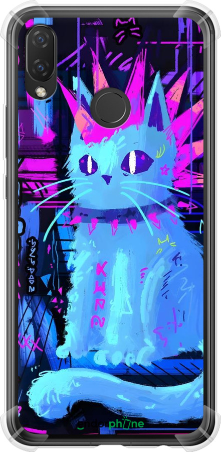 Силикон с усиленными углами чехол Кот панк для Huawei Nova 3i - 6311sp-1541 изображение 