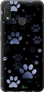 2D пластиковый чехол С синими отпечатками лап для Huawei P Smart Plus - 6441t-1555 изображение 