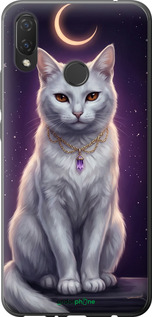 Силиконовый чехол Mystic White Cat Gothic Dark Purple Gold для Huawei P Smart Plus - 6805u-1555 изображение 