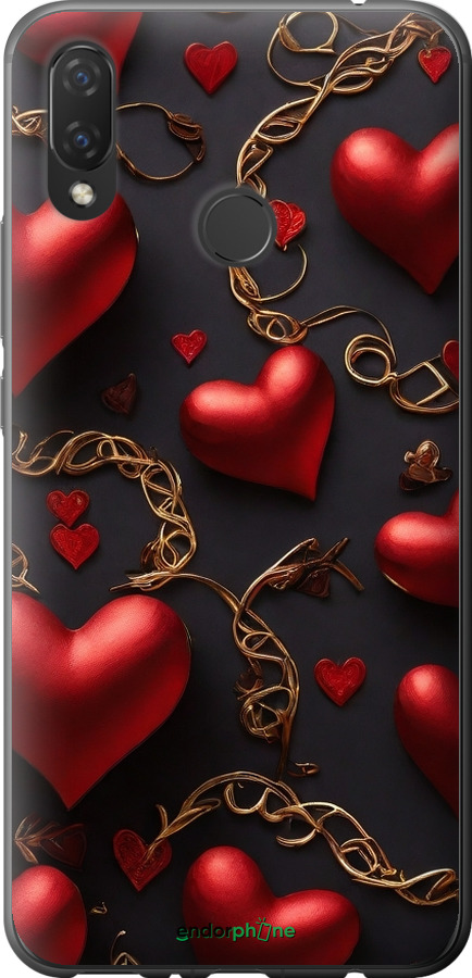 2D пластиковий чехол Сердечки для Huawei Nova 3i - 5831t-1541 изображение 