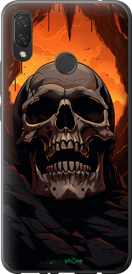Силиконовый чехол Череп в пещере для Huawei P Smart Plus - 5959u-1555 изображение 
