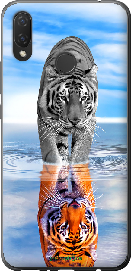 Силиконовый чехол Тигр для Huawei P Smart Plus - 6016u-1555 изображение 