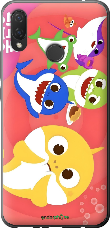 Силиконовый чехол Бейби Шаркс для Huawei Nova 3i - 6305u-1541 изображение 