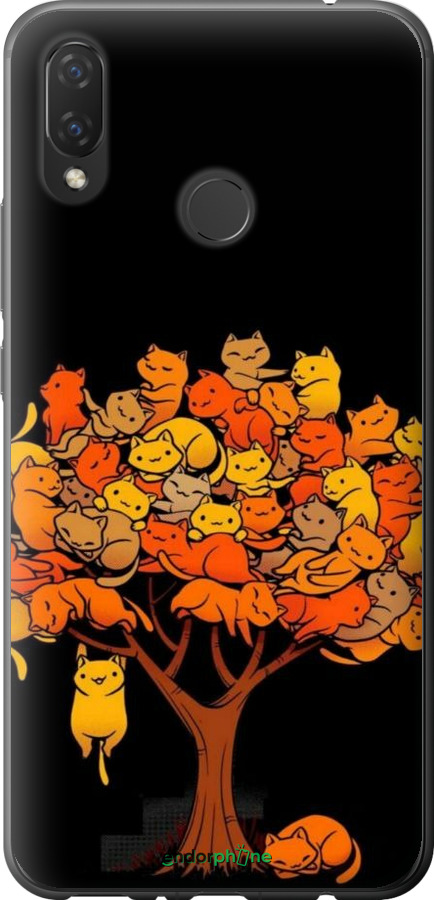 Силиконовый чехол Дерево и котики для Huawei Nova 3i - 6516u-1541 изображение 