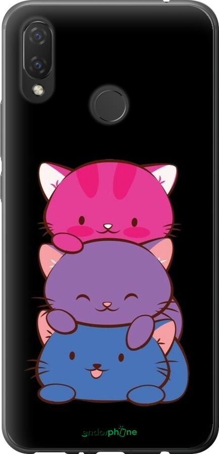 Силіконовий чехол Милі котятка для Huawei P Smart Plus - 6518u-1555 изображение 