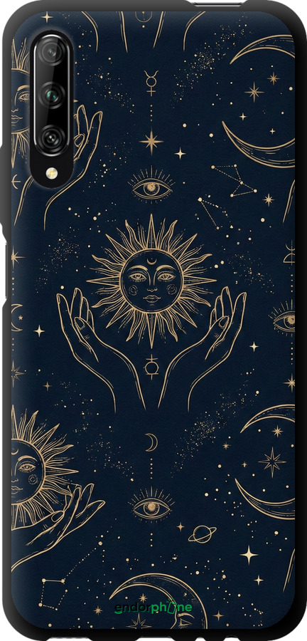 TPU чехол Celestial Harmony: Sun & Moon Gold Mystic Pattern для Huawei P Smart Pro - 6778b-1906 изображение 