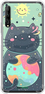 Силикон с усиленными углами чехол Милый котик для Huawei P Smart Pro - 6364sp-1906 изображение 