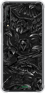 Силіконовий протиударний с посиленими кутами чехол Вороня лють для Huawei P Smart Pro - 6474sp-1906 изображение 