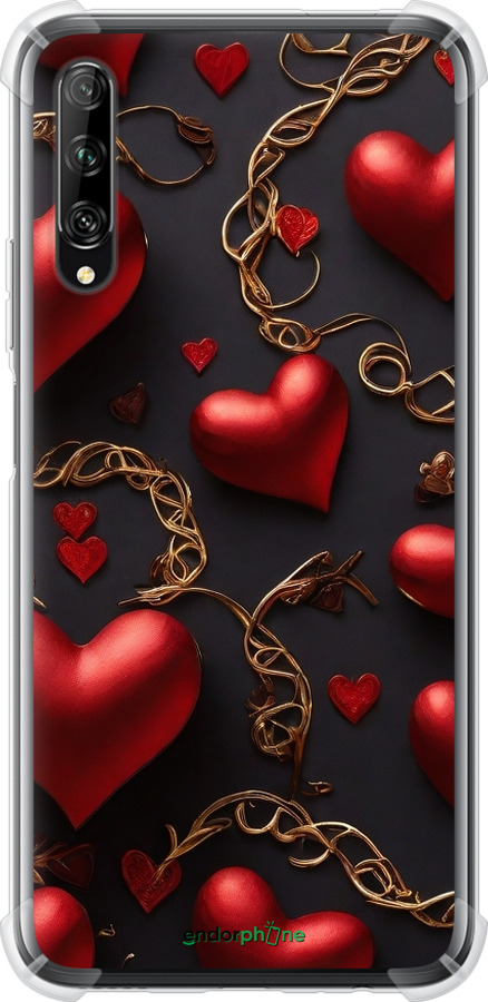 Силикон с усиленными углами чехол Сердечки для Huawei P Smart Pro - 5831sp-1906 изображение 
