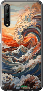 2D пластиковий чехол Арт хвилі для Huawei P Smart Pro - 6324t-1906 изображение 
