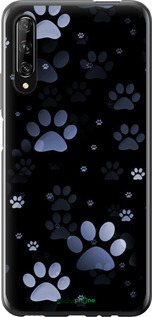 Силиконовый чехол С синими отпечатками лап для Huawei P Smart Pro - 6441u-1906 изображение 