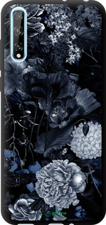 TPU чехол Абстрактный цветочный рисунок в синих тонах для Huawei P Smart S - 6539b-1813 изображение 