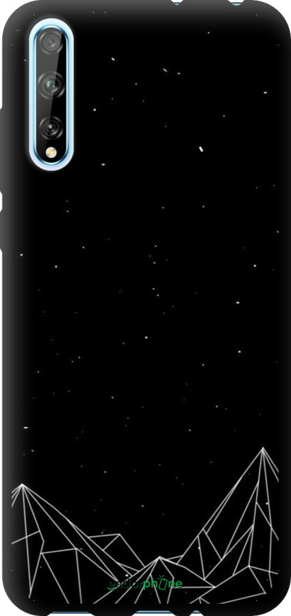 TPU чехол Черно белые абстрактные горы для Huawei P Smart S - 6437b-1813 изображение 