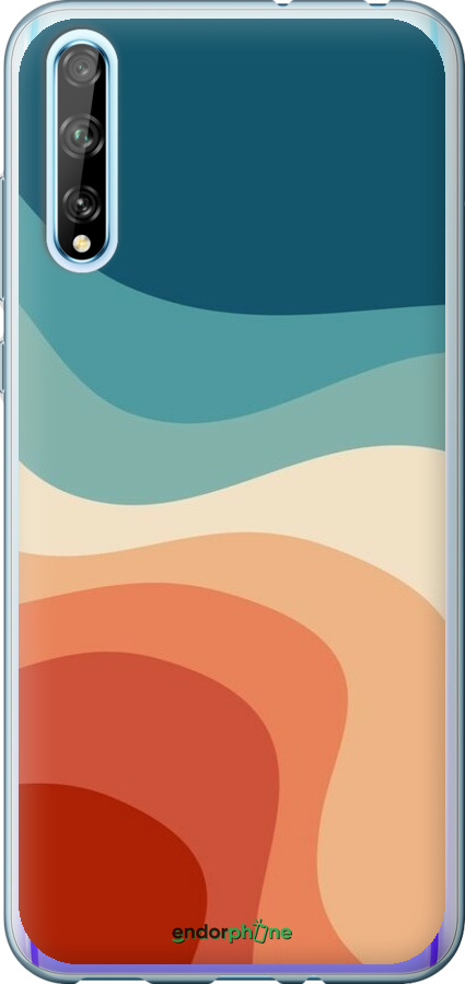 2D пластиковый чехол В стиле ретро с волнами для Huawei P Smart S - 6531t-1813 изображение 