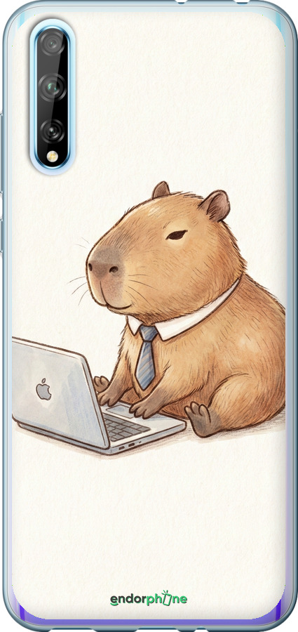 2D пластиковый чехол Funny Capybara CEO Working для Huawei P Smart S - 6777t-1813 изображение 
