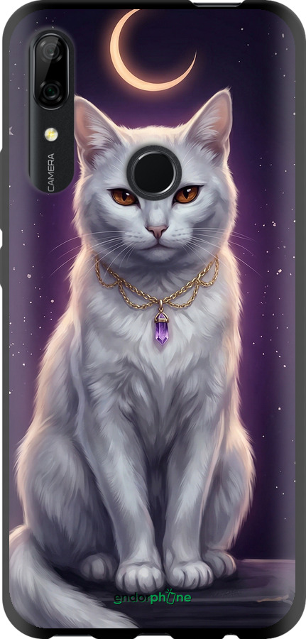 TPU чехол Mystic White Cat Gothic Dark Purple Gold для Huawei Y9 Prime 2019 - 6805b-1736 изображение 