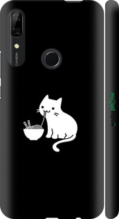 3D пластиковый матовый чехол С милым котом на черном фоне для Huawei P Smart Z - 6528m-1704 изображение 