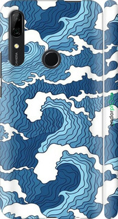 3D пластиковий матовий чехол Абстрактний малюнок морських хвиль для Huawei P Smart Z - 6538m-1704 изображение 