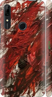 3D пластиковый матовый чехол Абстрактная композиция в красных тонах для Huawei P Smart Z - 6541m-1704 изображение 