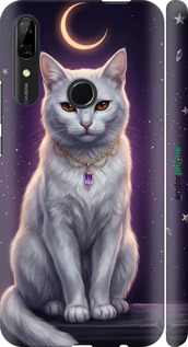 3D пластиковий матовий чехол Mystic White Cat Gothic Dark Purple Gold для Huawei Y9 Prime 2019 - 6805m-1736 изображение 