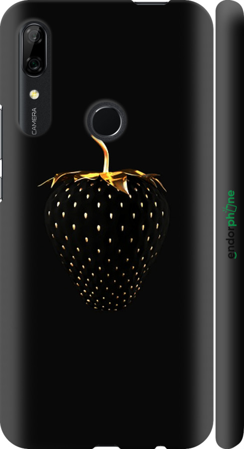 

3D пластиковий матовий чохол "Чорна полуниця" для Huawei P Smart Z, Чорний