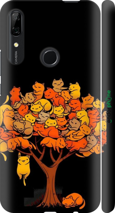3D пластиковий матовий чехол Дерево та котики для Huawei P Smart Z - 6516m-1704 изображение 