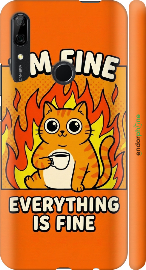 3D пластиковый матовый чехол Funny Cat для Huawei Y9 Prime 2019 - 6786m-1736 изображение 