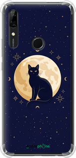 Силикон с усиленными углами чехол 'Cute Cat Celestial/Witchy' для Huawei Y9 Prime 2019 изображение 3