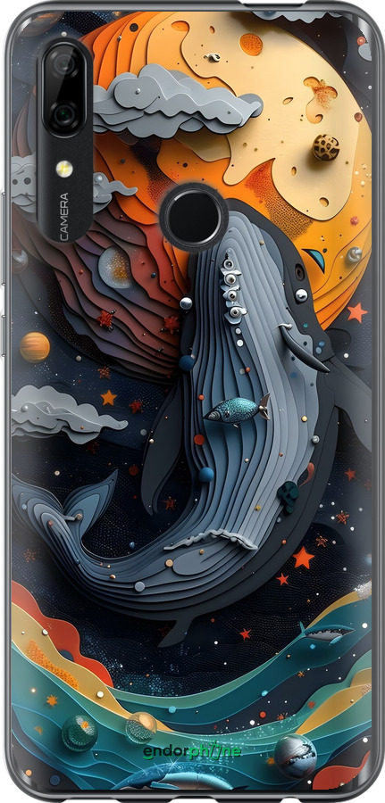 2D пластиковый чехол Кит в космосе для Huawei Y9 Prime 2019 - 6328t-1736 изображение 