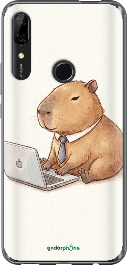 Силиконовый чехол Funny Capybara CEO Working для Huawei Y9 Prime 2019 - 6777u-1736 изображение 