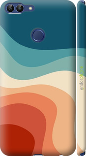 3D пластиковый матовый чехол В стиле ретро с волнами для Huawei P Smart - 6531m-1346 изображение 