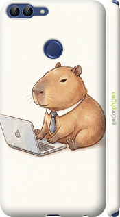 3D пластиковый матовый чехол Funny Capybara CEO Working для Huawei P Smart - 6777m-1346 изображение 