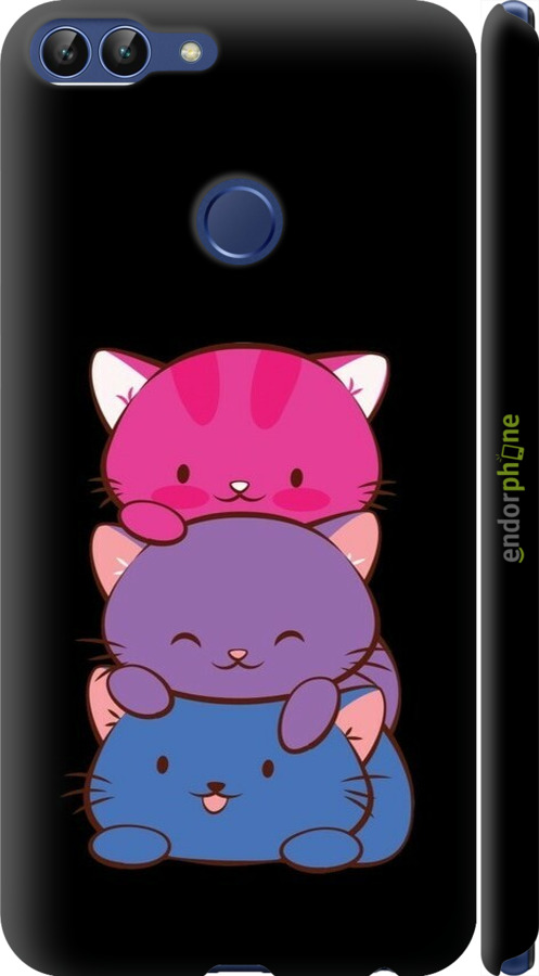 3D пластиковий матовий чехол Милі котятка для Huawei P Smart - 6518m-1346 изображение 