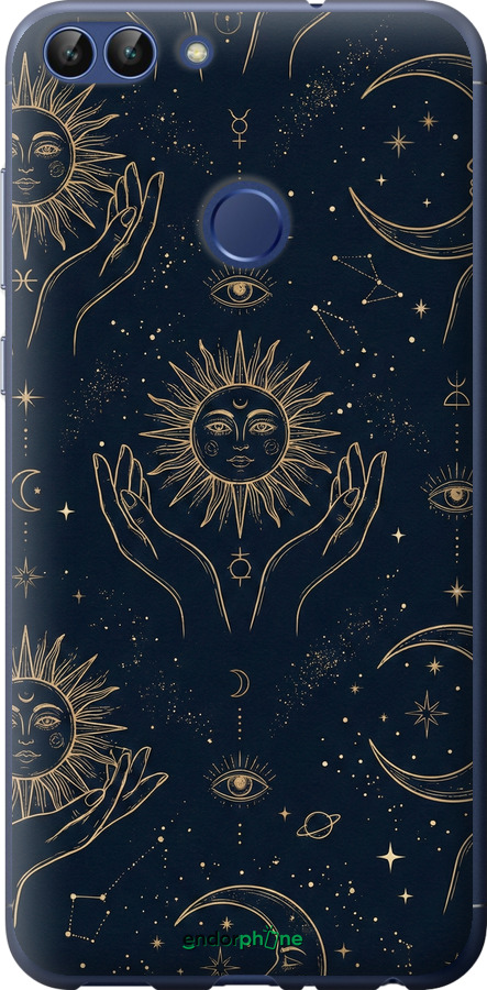 2D пластиковый чехол Celestial Harmony: Sun & Moon Gold Mystic Pattern для Huawei P Smart - 6778t-1346 изображение 